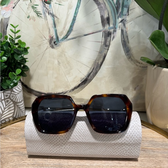 SALE✨CHRISTIAN DIOR blonde Havana DiorMidnight S2F Geometric Sunglasses - Picture 6 of 17